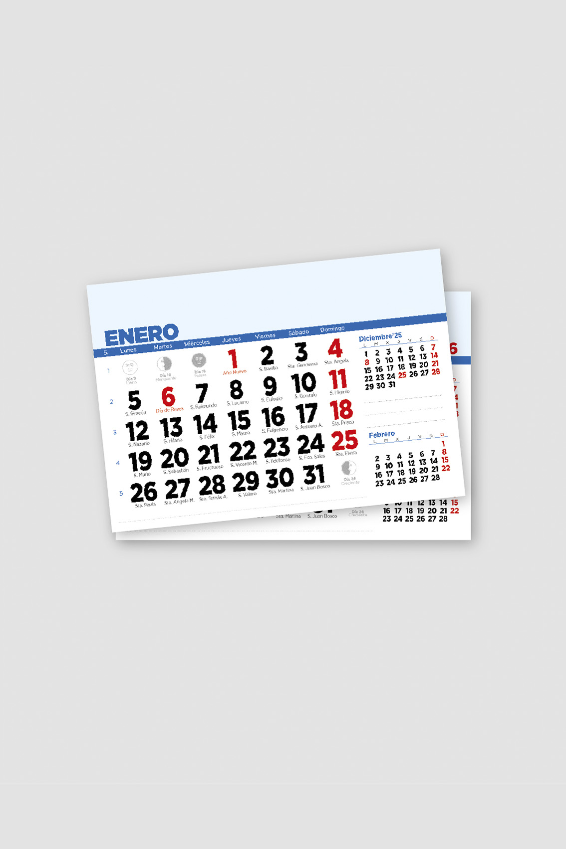 faldilla para calendario