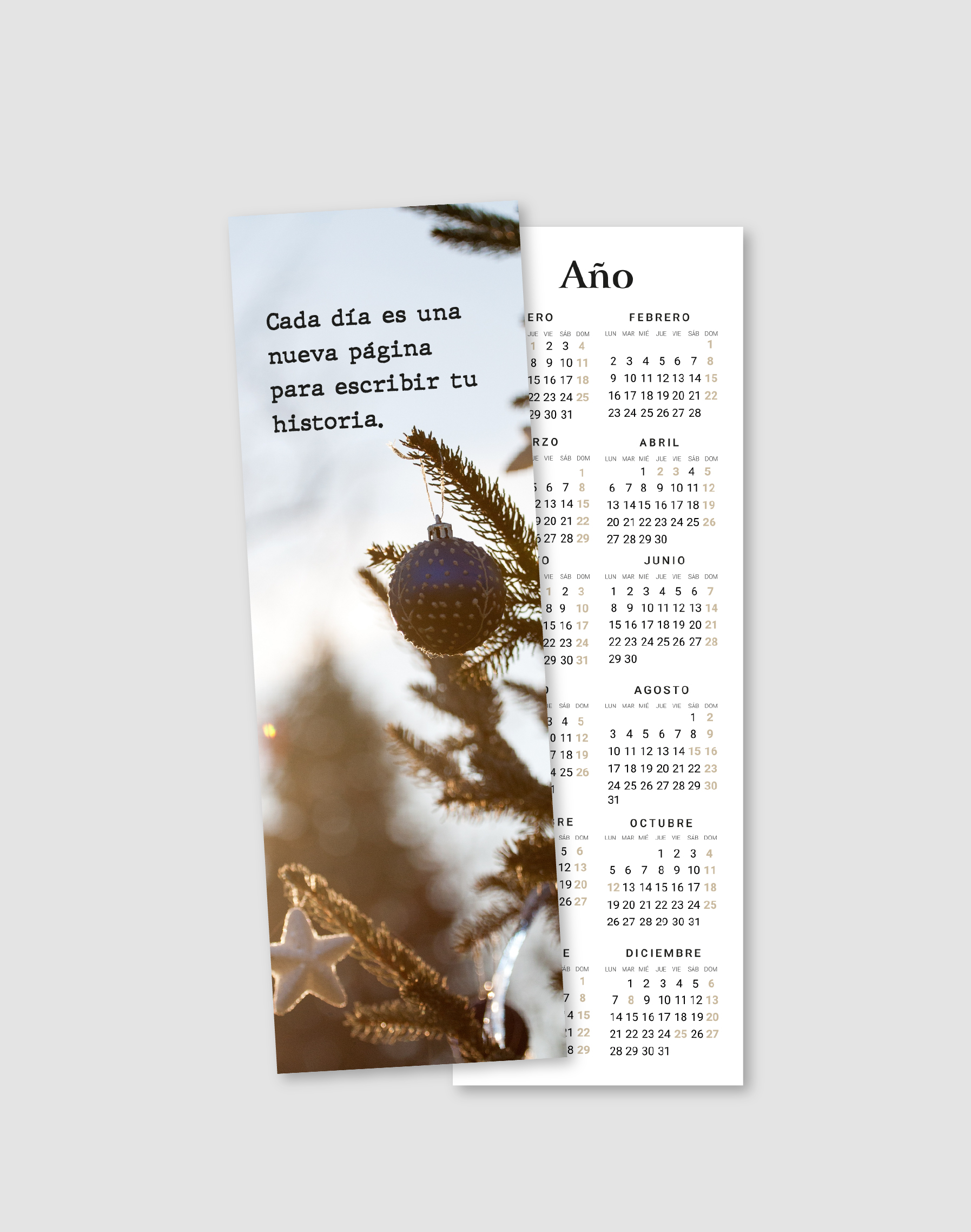 calendario marcapáginas personalizado