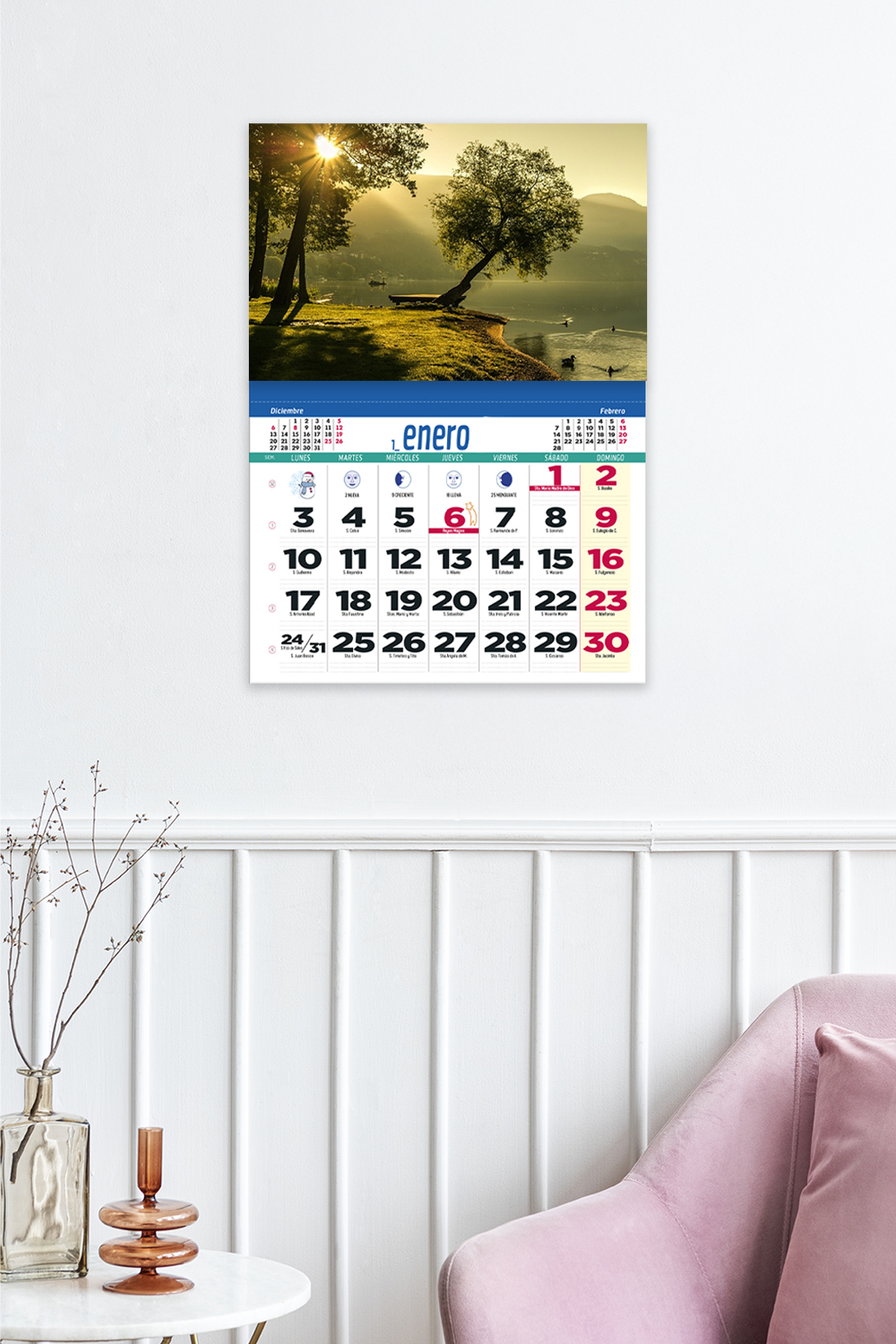 calendario de faldilla personalizado