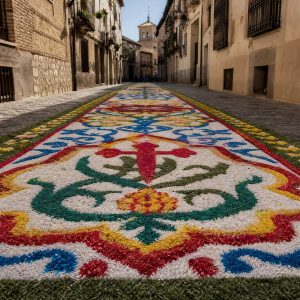 Impresion alfombra de sal para corpus